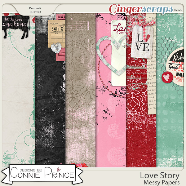 Love Story - Messy Papers by Connie Prince