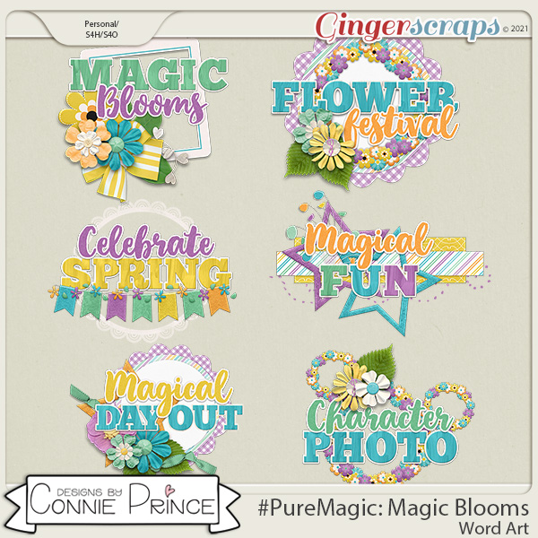 PureMagic: Magic Blooms - Word Art Pack by Connie Prince