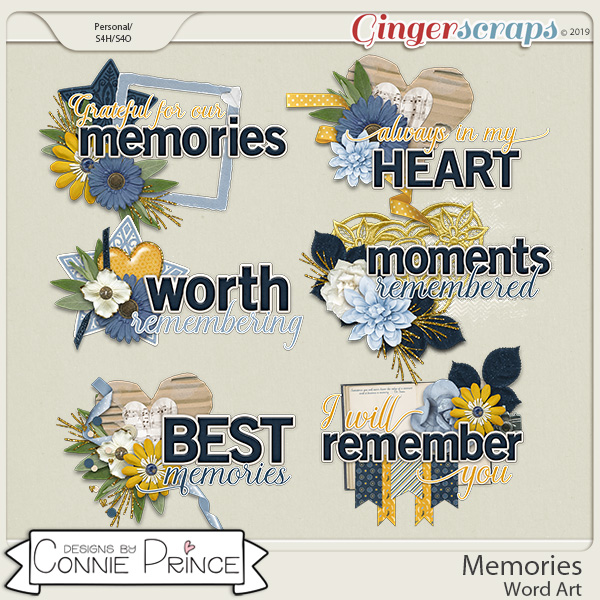 Memories - Word Art Pack by Connie Prince