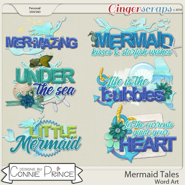 Mermaid Tales - Word Art Pack by Connie Prince