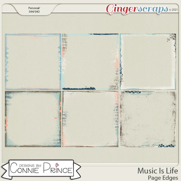 Music Is Life - Page Edges  by Connie Prince