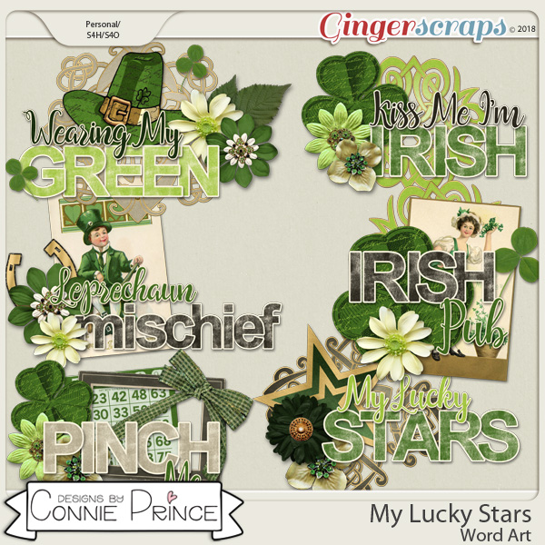 My Lucky Stars - WordArt Pack by Connie Prince