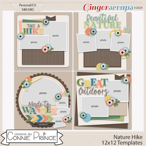 Nature Hike - 12x12 Templates by Connie Prince