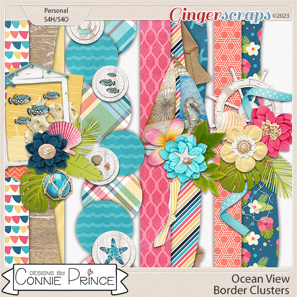 Ocean View - Border Clusters by Connie Prince