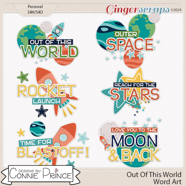 Out Of This World - Word Art Pack by Connie Prince