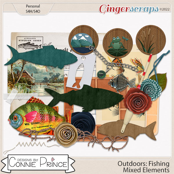 Outdoors: Fishing - Mixed Elements by Connie Prince