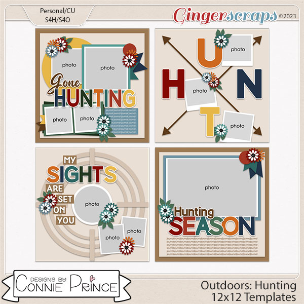 Outdoors: Hunting - 12x12 Templates by Connie Prince (CU OK)