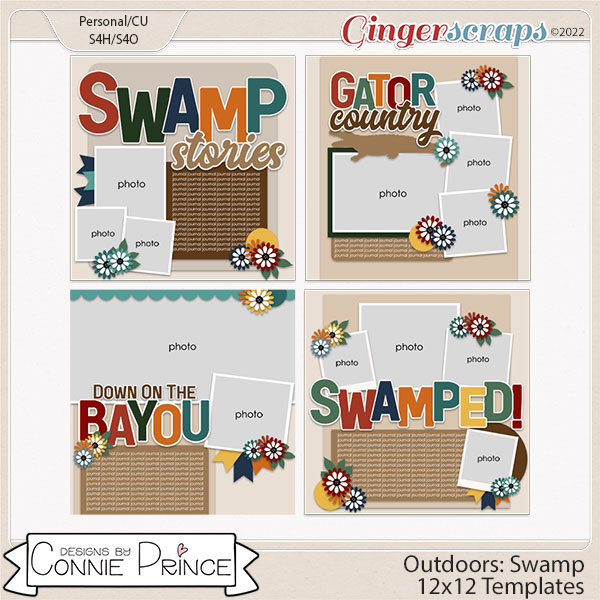Outdoors: Swamp - 12x12 Templates by Connie Prince (CU OK)
