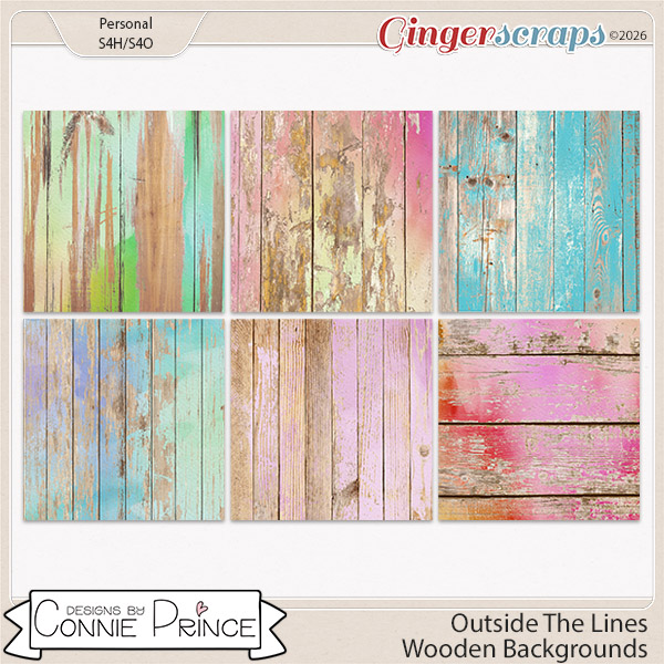 Outside The Lines - Wooden Backgrounds by Connie Prince