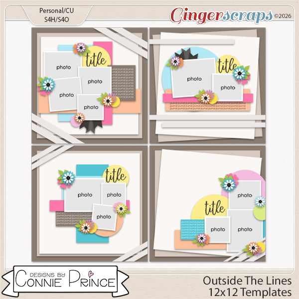 Outside The Lines - 12x12 Templates (CU Ok) by Connie Prince