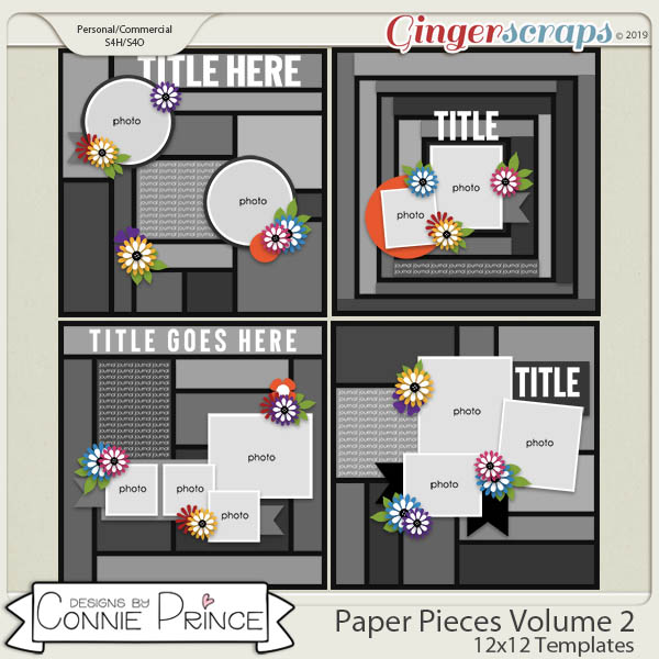 Paper Pieces Volume 2 - 12x12 Temps (CU Ok) by Connie Prince