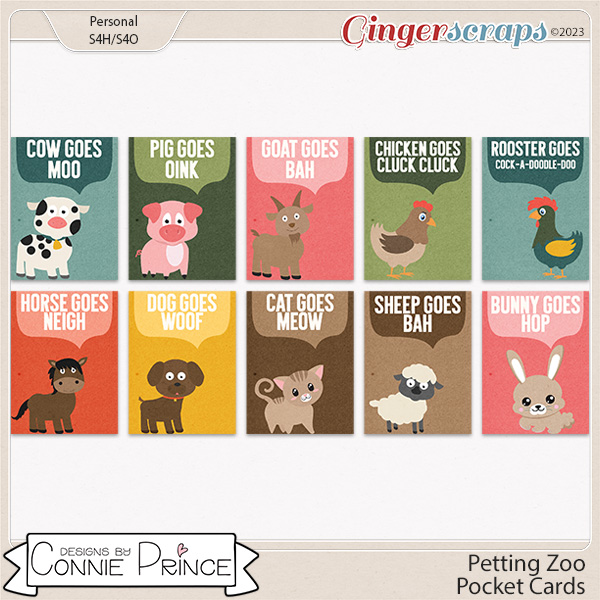 Petting Zoo - Pocket Cards by Connie Prince