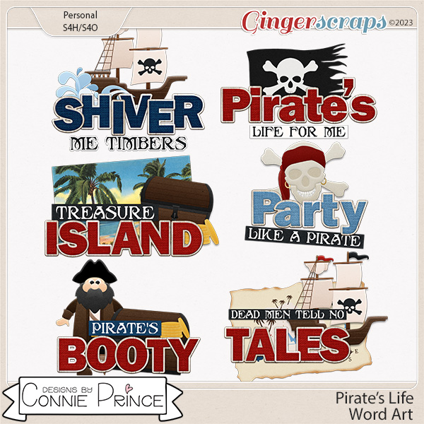Pirate's Life - Word Art Pack by Connie Prince