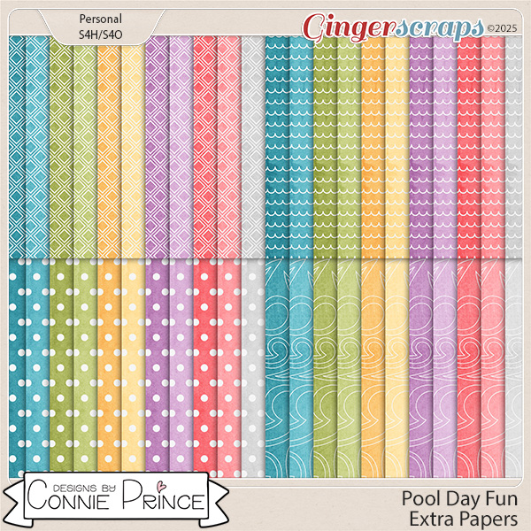 Pool Day Fun - Extra Papers by Connie Prince