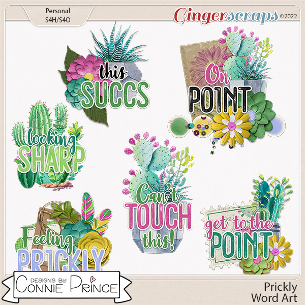 Prickly - Word Art Pack by Connie Prince