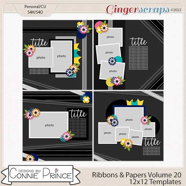 Ribbons & Papers Volume 20 - 12x12 Temps (CU Ok) by Connie Prince