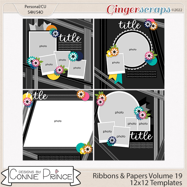 Ribbons & Papers Volume 19- 12x12 Temps (CU Ok) by Connie Prince