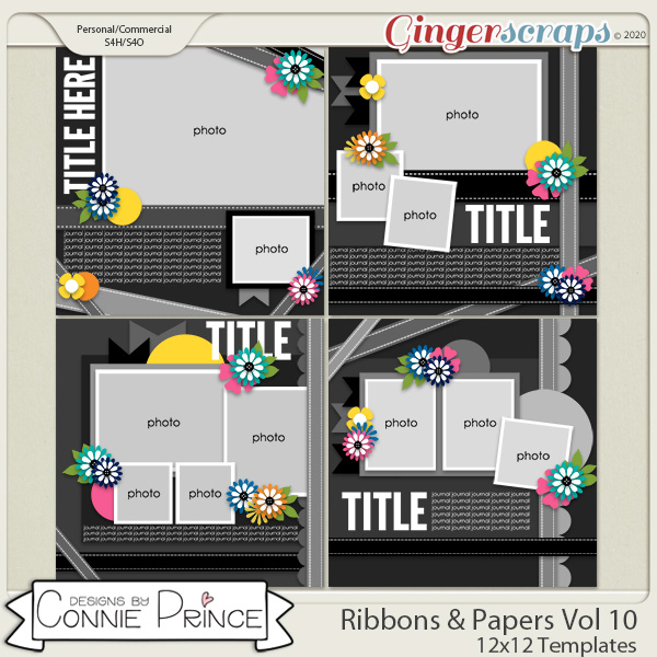 Ribbons & Papers Volume 10 - 12x12 Temps (CU Ok) by Connie Prince