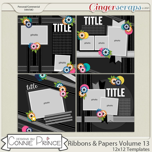 Ribbons & Papers Volume 13 - 12x12 Temps (CU Ok) by Connie Prince