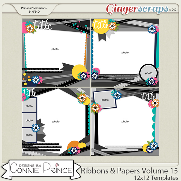 Ribbons & Papers Volume 15 - 12x12 Temps (CU Ok) by Connie Prince