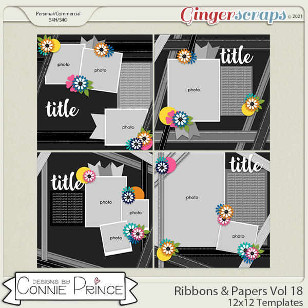 Ribbons & Papers Volume 18  - 12x12 Temps (CU Ok) by Connie Prince