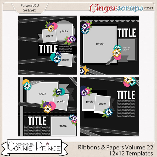 Ribbons & Papers Volume 22 - 12x12 Temps (CU Ok) by Connie Prince