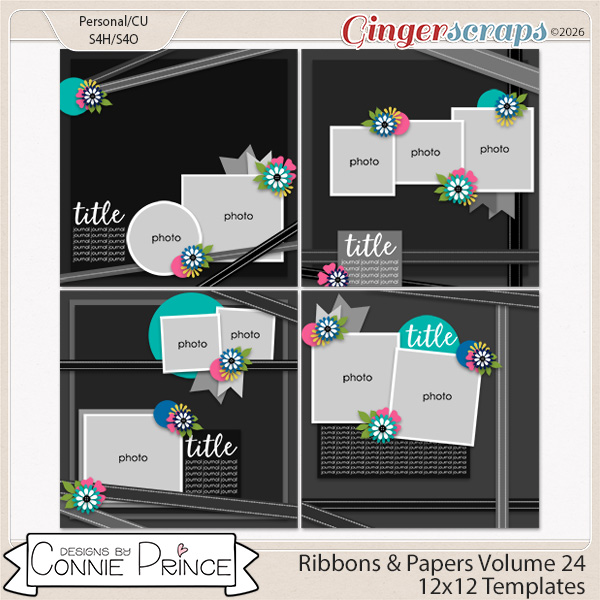 Ribbons & Papers Volume 24 - 12x12 Temps (CU Ok) by Connie Prince