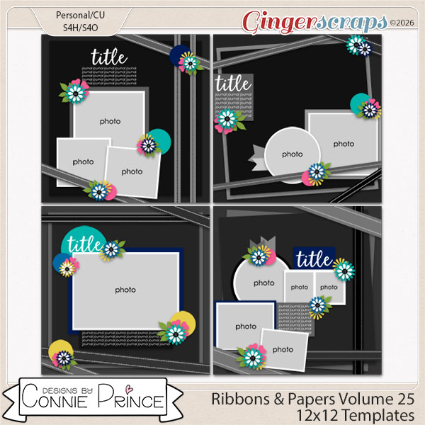 Ribbons & Papers Volume 25 - 12x12 Temps (CU Ok) by Connie Prince