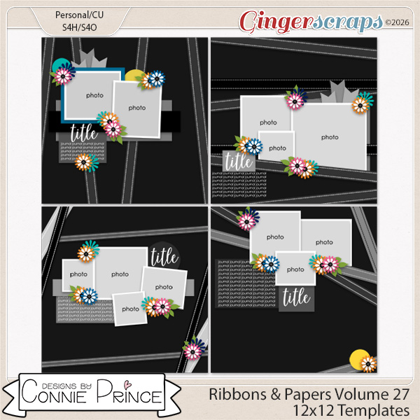 Ribbons & Papers Volume 27 - 12x12 Temps (CU Ok) by Connie Prince