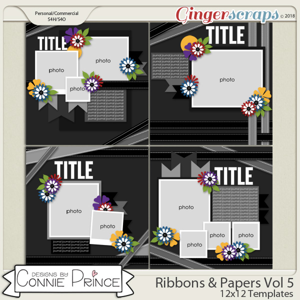 Ribbons & Papers Volume 5 - 12x12 Temps (CU Ok) by Connie Prince