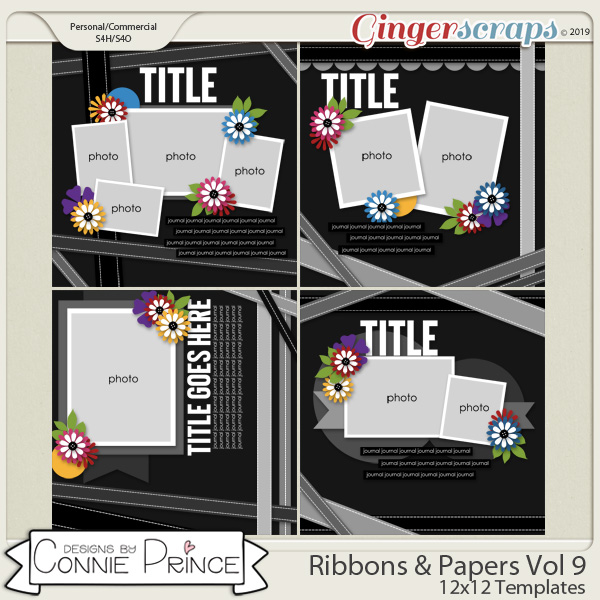 Ribbons & Papers Volume 9 - 12x12 Temps (CU Ok) by Connie Prince