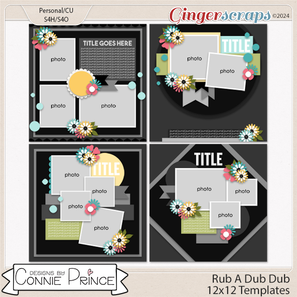 Rub A Dub Dub - 12x12 Templates by Connie Prince