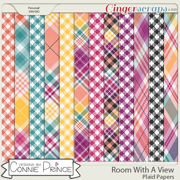 Room With A View - Plaid Papers by Connie Prince