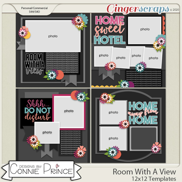 Room With A View - 12x12 Templates (CU Ok) by Connie Prince