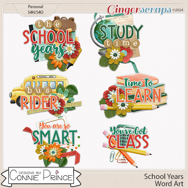 School Years - Word Art Pack by Connie Prince