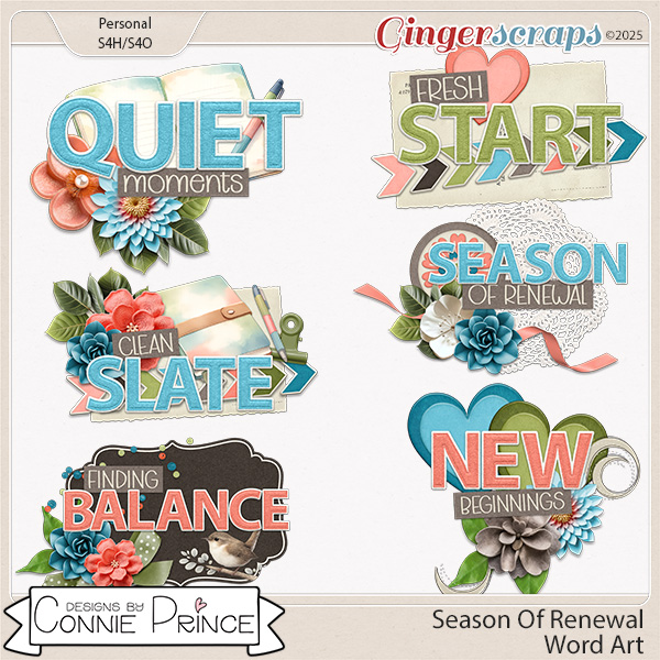 Season Of Renewal - Word Art Pack by Connie Prince