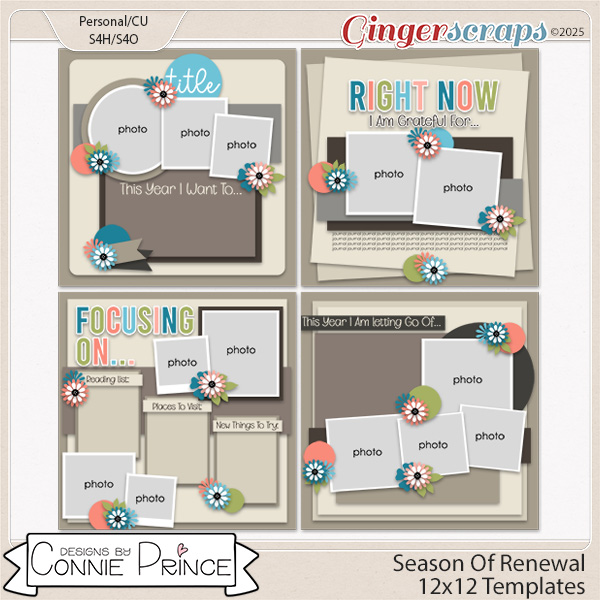 Season Of Renewal -  12x12 Templates (CU Ok) by Connie Prince