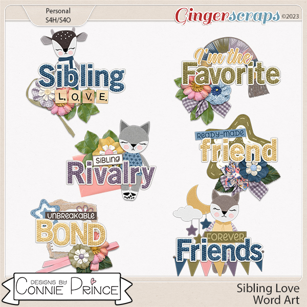 Sibling Love - Word Art Pack by Connie Prince