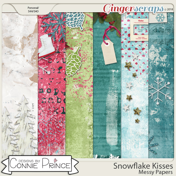Snowflake Kisses - Messy Papers by Connie Prince