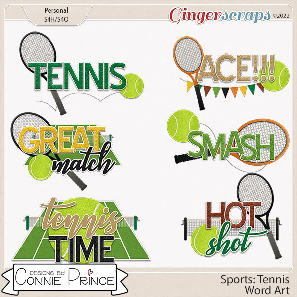 Sports: Tennis- Word Art Pack by Connie Prince
