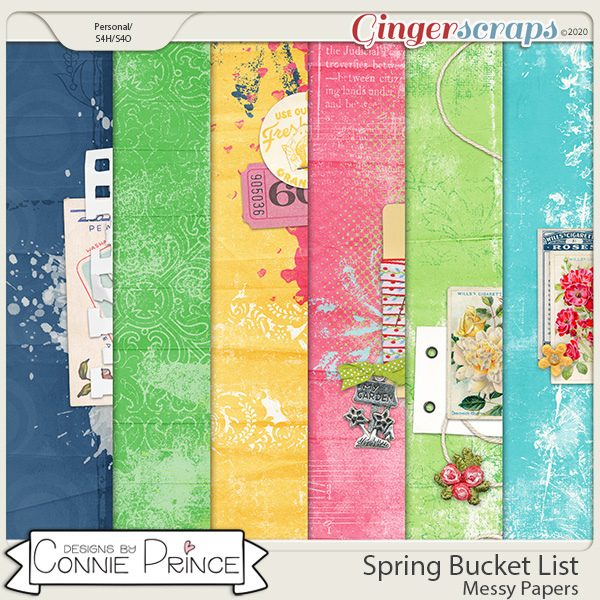 Spring Bucket List - Messy Papers by Connie Prince