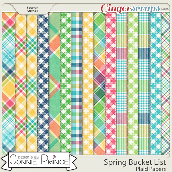 Spring Bucket List - Plaid Papers by Connie Prince
