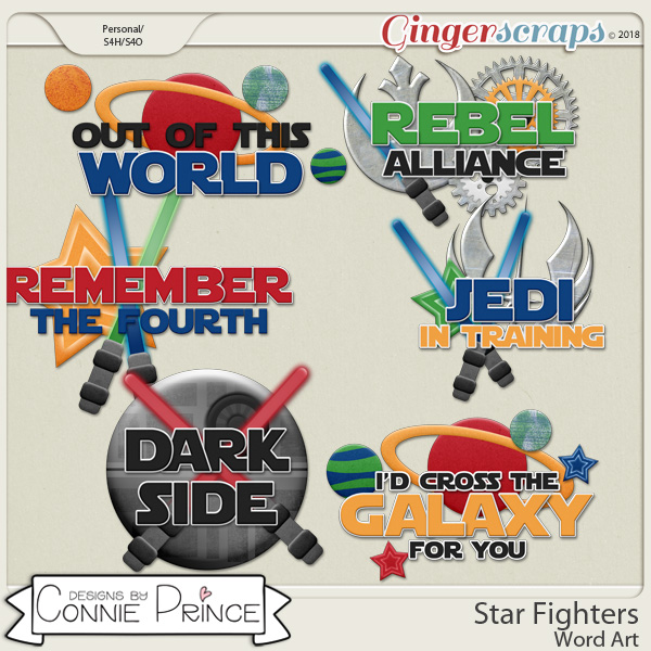 Star Fighters - WordArt Pack by Connie Prince