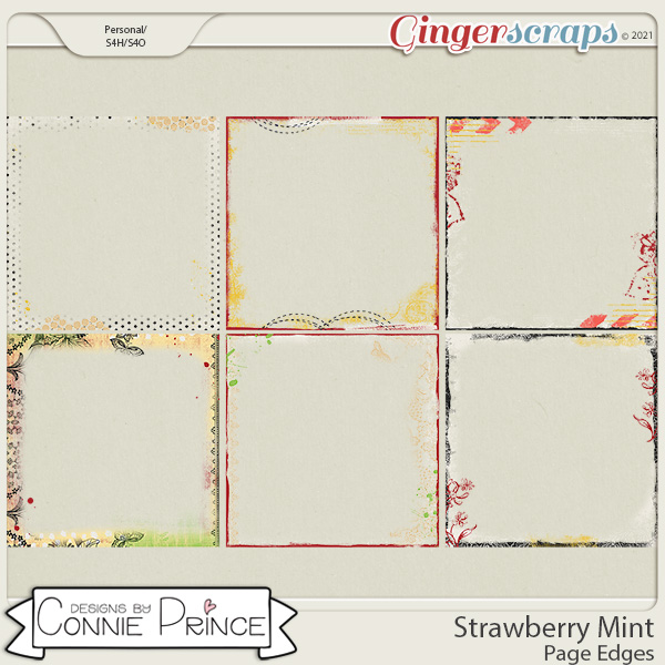 Strawberry Mint - Page Edges  by Connie Prince