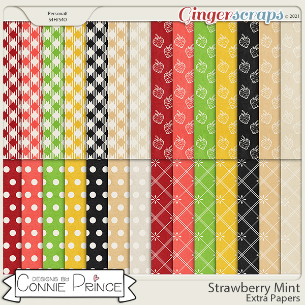 Strawberry Mint - Extra Papers by Connie Prince