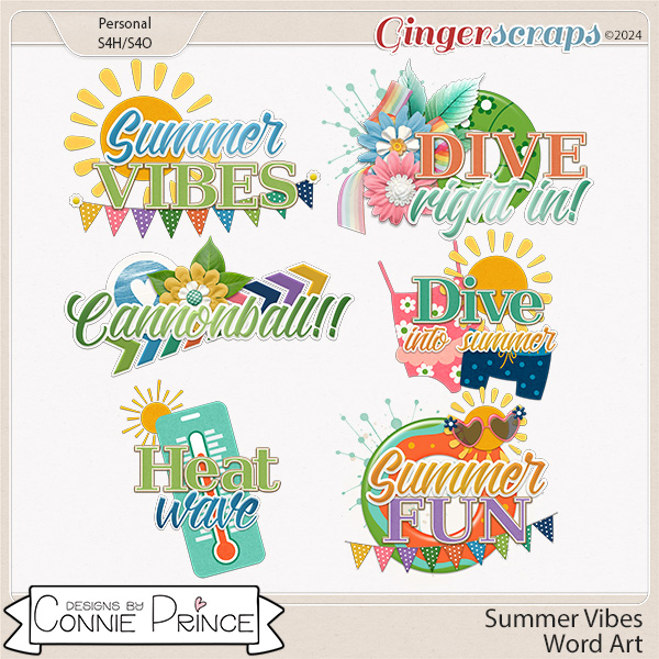 Summer Vibes - Word Art Pack by Connie Prince