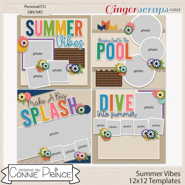 Summer Vibes - 12x12 Templates by Connie Prince