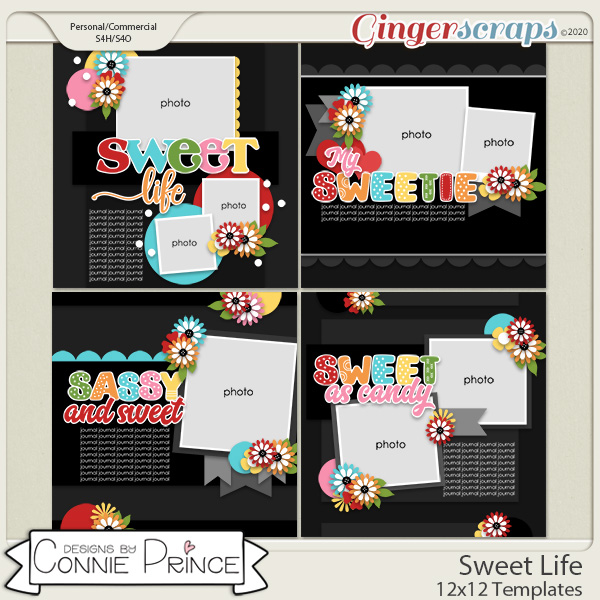 Sweet Life - 12x12 Templates (CU Ok) by Connie Prince