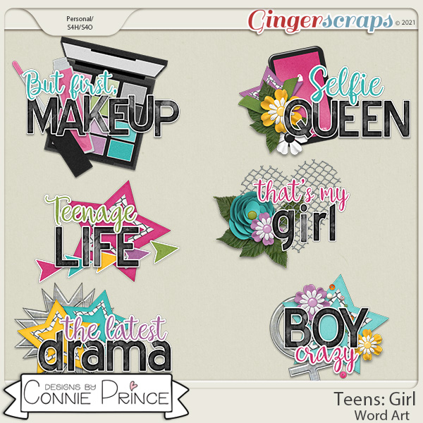 Teens: Girl - Word Art Pack by Connie Prince