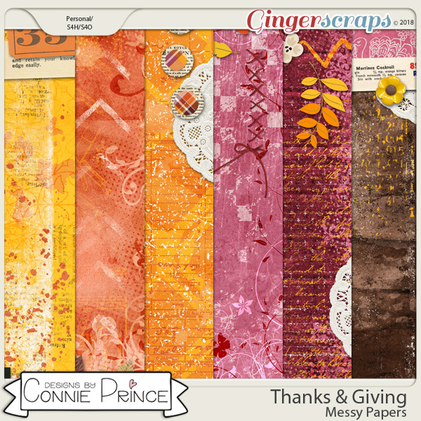 Thanks & Giving - Messy Papers by Connie Prince